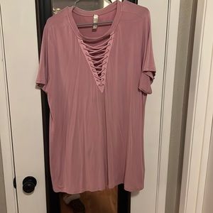 Zig zag pink top